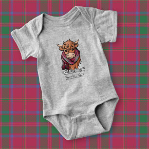 Body Para Bebê Vaca Highland com MacDougall Tartan Scarf