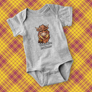 Body Para Bebê Vaca Highland com MacMillan Dress Tartan Scarf