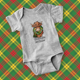 Body Para Bebê Vaca Highland com MacMillan Tartan Scarf