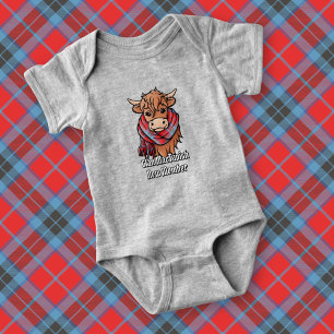 Body Para Bebê Vaca Highland com MacTavish Tartan Scarf
