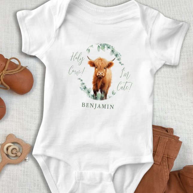 Body Para Bebê Vaca Sagrada Eu Sou Fofa Boho Verdeza Vaca das Ter (Criador carregado)