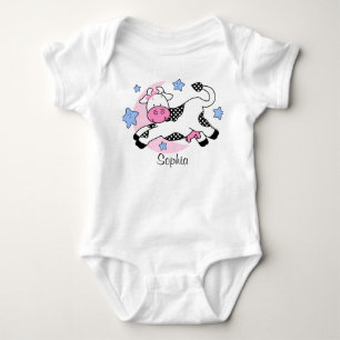 Body Para Bebê Vaca sobre o bebê da lua