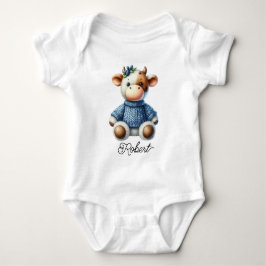 Body Para Bebê Vaca Têxtil Fofa