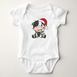 Body Para Bebê Vacas de Natal de Inverno