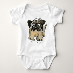 Body Para Bebê Vai ferir? Cartoon Pug Dog Baby