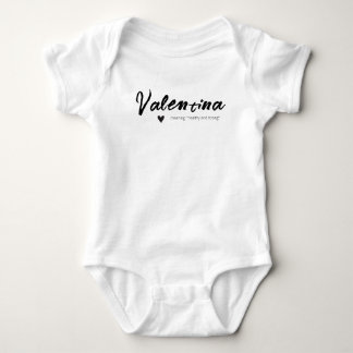 Body Para Bebê Valentina Name Reveal Significa Mínimo Negro Moder