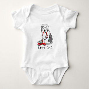 Body Para Bebê Vamos Engraçado! Sheepdog Inglês (Cinza 1)