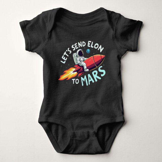 Body Para Bebê Vamos Enviar Elon a Mars Baby One-Piece (Frente)