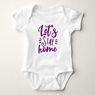 Body Para Bebê Vamos fica em casa roxo