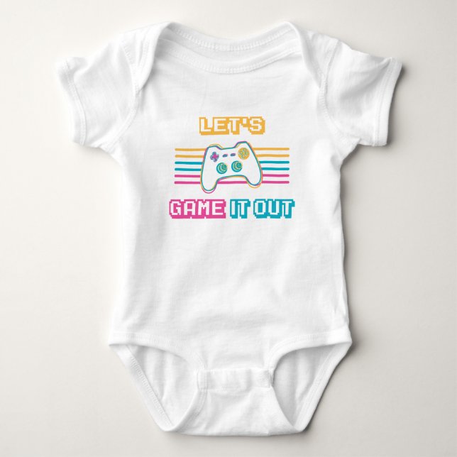 Body Para Bebê Vamos jogar ao estilo retrô (Frente)