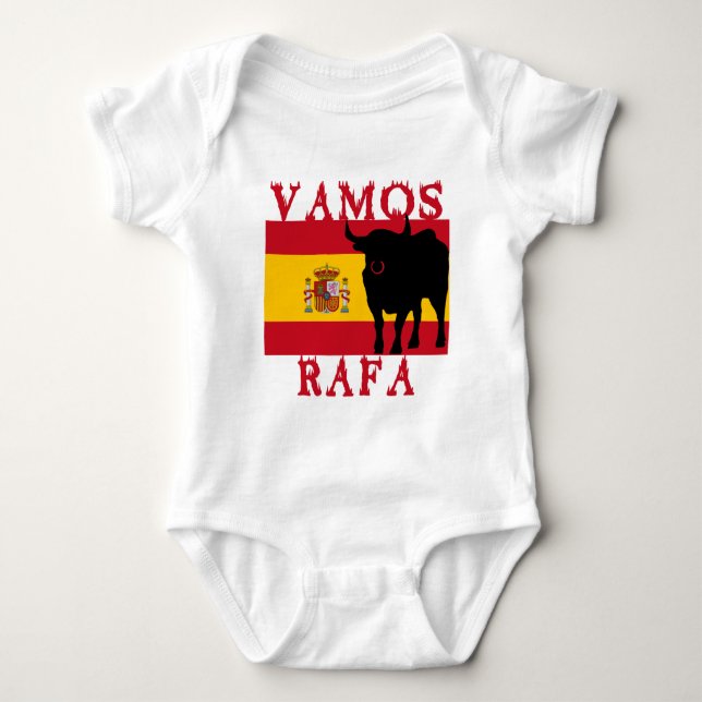 Body Para Bebê Vamos Rafa com a bandeira da espanha (Frente)