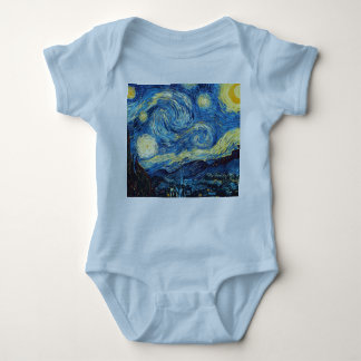 Body Para Bebê Van Gogh Starry Night Collage Chá de fraldas Vinta