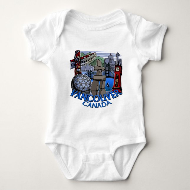 Body Para Bebê Vancouver Souvenir Baby One Piece / Jumper (Frente)