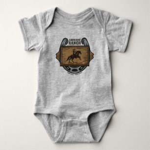 Body Para Bebê Vaqueiro laçando ADD NOME Família Western Rancho d