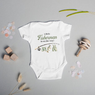 Body Para Bebê Varal de Roupas do Pequeno Pescador Chás de Bebê d