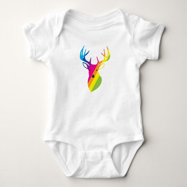 Body Para Bebê Veado-arco-íris (Frente)