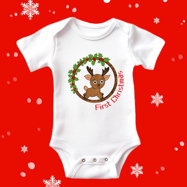 Body Para Bebê veado de Natal (Criador carregado)