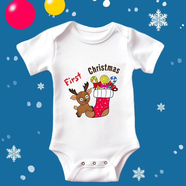 Body Para Bebê veado de Natal (Criador carregado)