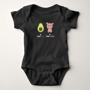 Body Para Bebê Vegan Amante de os animais Come Avocado Porcos Amo