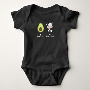 Body Para Bebê Vegan Amante de os animais Vegan Avocado Comida Co