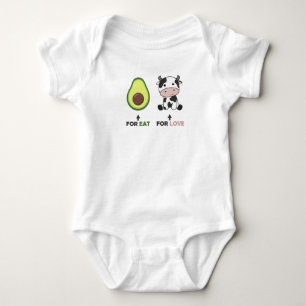 Body Para Bebê Vegan Amante de os animais Vegan Avocado Comida Co