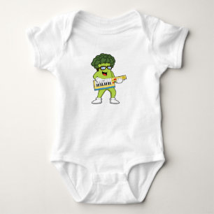 Body Para Bebê Vegan Broccoli em Música com Violão