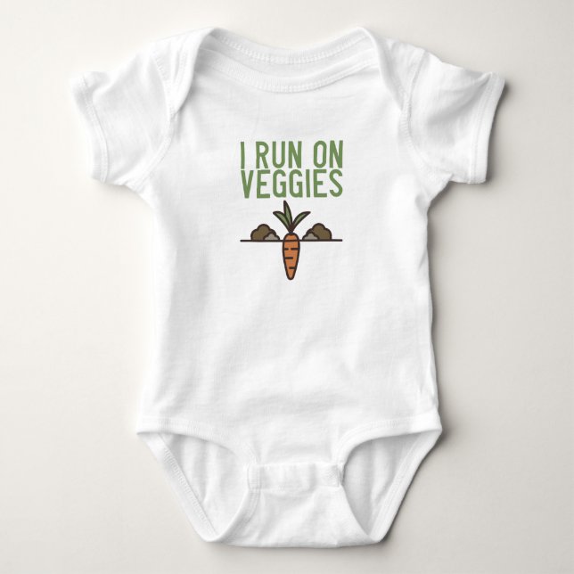 Body Para Bebê Vegan - Eu Corro Em Veggies (Frente)