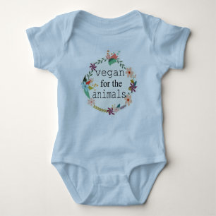 Body Para Bebê Vegan para a veste do design floral dos animais