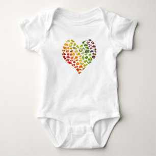 Body Para Bebê Vegan Rainbow Heart