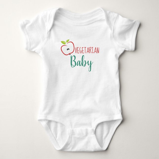 Body Para Bebê Vegetariana Baby Modern Design (Frente)