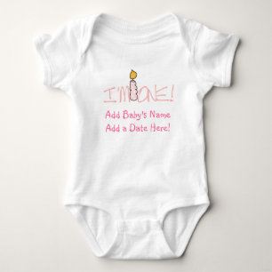 Body Para Bebê Vela cor-de-rosa eu sou um t-shirt personalizado