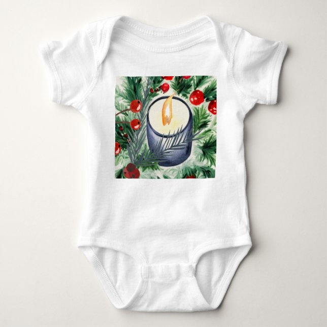 Body Para Bebê Vela de Natal (Frente)