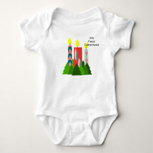 Body Para Bebê Velas de Natal