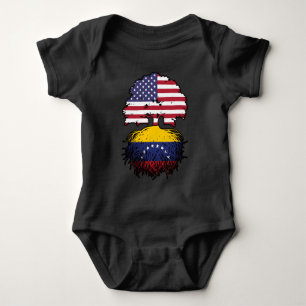 Body Para Bebê Venezuela Americano Venezuelano EUA Raízes Árvore 