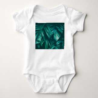 Body Para Bebê Verde escuro, folhagem tropical da selva.