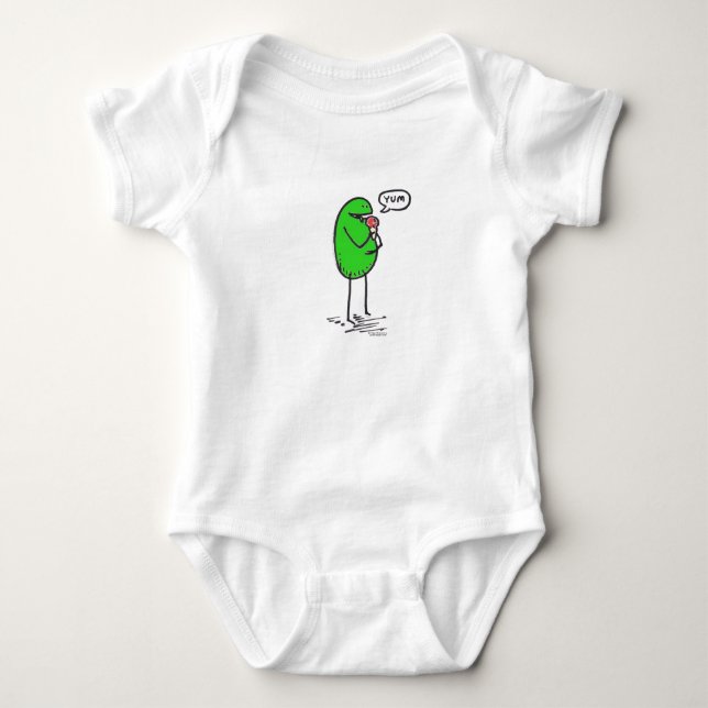Body Para Bebê Verde Weenii "Yum" Criança One-Piece Creeper (Frente)