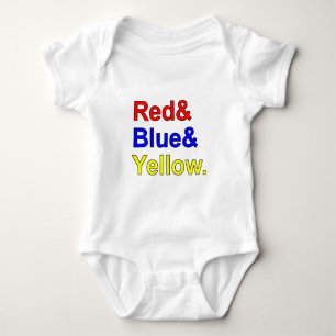 Body Para Bebê Vermelho Azul Amarelo Cores Primárias