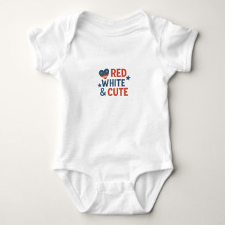 Body Para Bebê Vermelho, Branco e Bonito - Design de Bebê Patriót