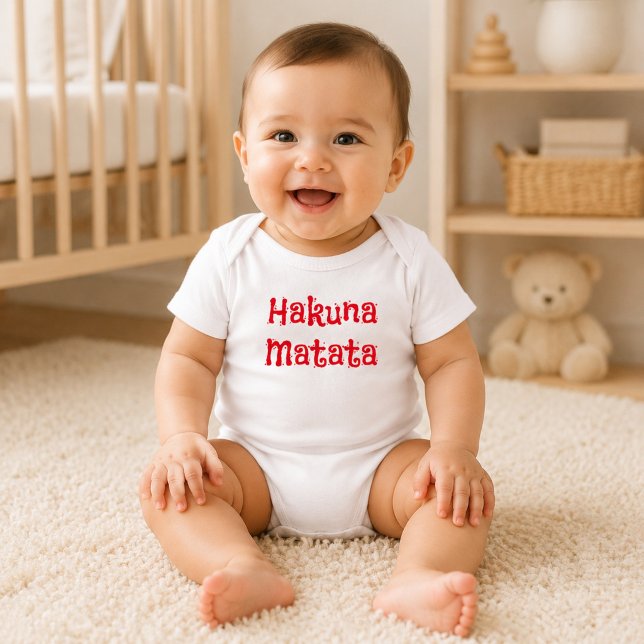 Body Para Bebê Vermelho da Moda Hakuna Matata (Criador carregado)