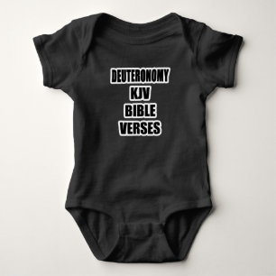 Body Para Bebê Versículos da Bíblia Deuteronômio KJV em Bloco Qua