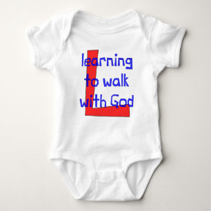 Body Para Bebê Veste cristã do bebê - aprendendo andar com deus