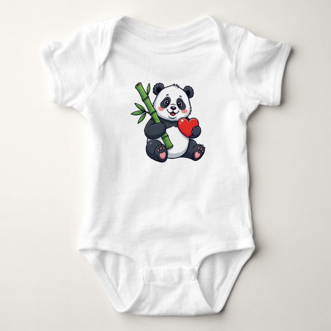 Body Para Bebê Vestido Infantil Panda Fofo com Bambu – Animal Ado (Frente)