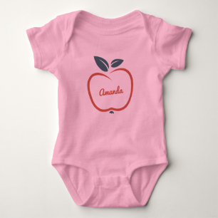 Body Para Bebê Vestuário de texto personalizado da Apple estiliza