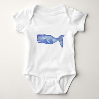 Body Para Bebê Vestuário para bebês de baleia com aquarelas