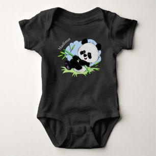 Body Para Bebê Vestuário personalizado de nome de Panda