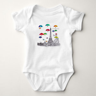 Body Para Bebê Viagem com guarda-chuvas
