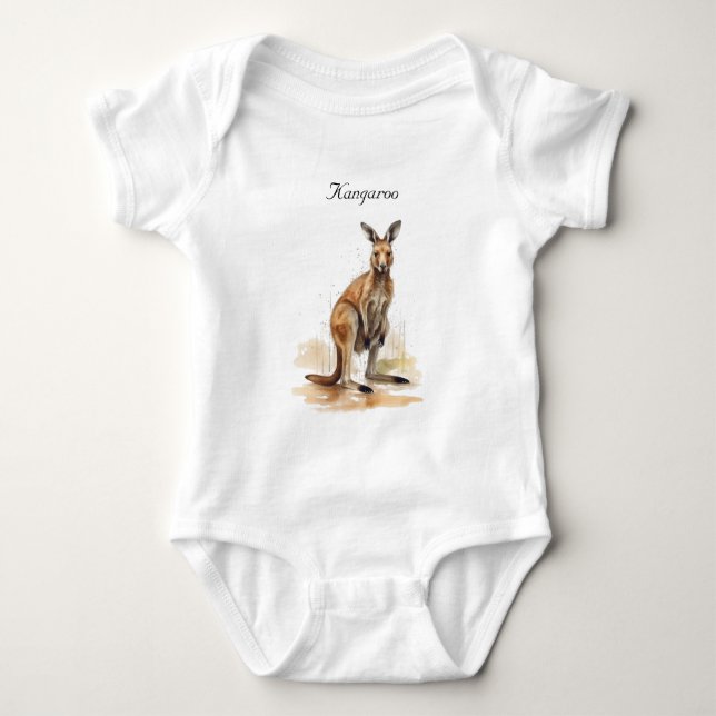 Body Para Bebê Viajante do Outback: Macacão de bebê canguru aquar (Frente)