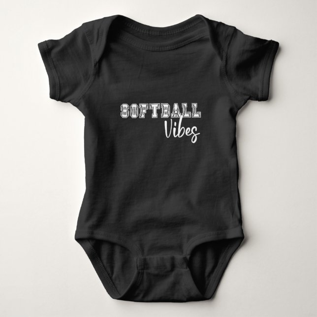 Body Para Bebê Vibes de Softball (Frente)