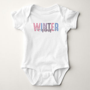 Body Para Bebê Víblias de inverno - Tipografia de Pastel Suave
