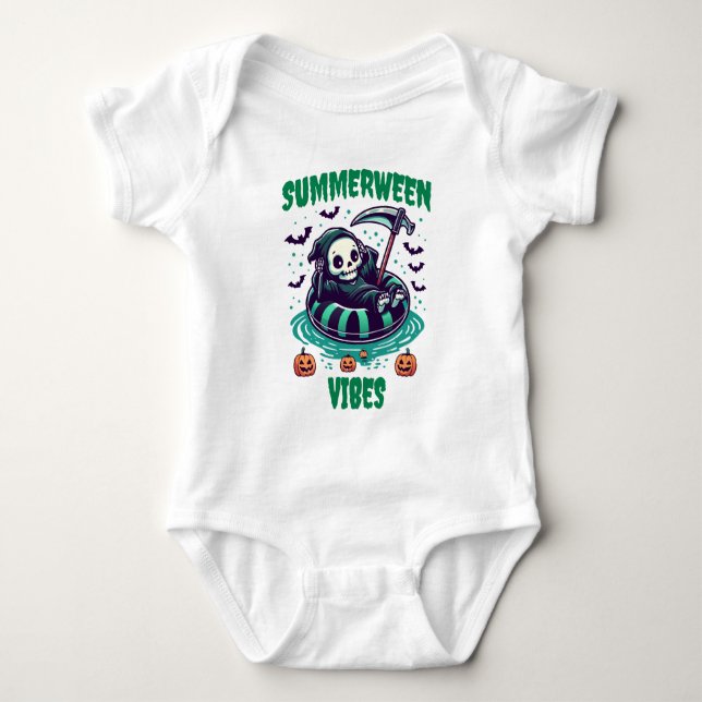 Body Para Bebê Vibrações de Summerween – Ceifador Relaxado (Frente)